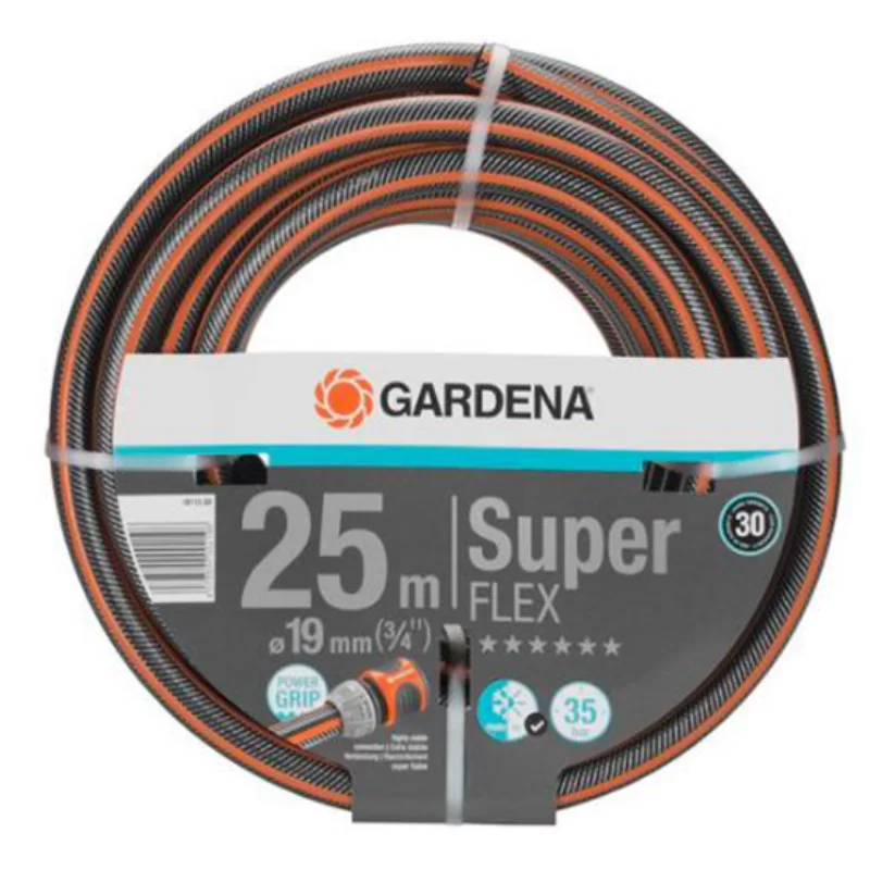 Tuyau d'arrosage Premium SuperFlex Gardena - 35 bar - Diamètre 19 mm - Longueur 25 mètres