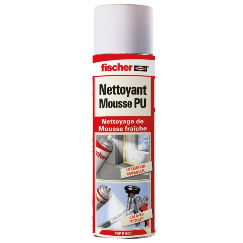 Nettoyant de mousse polyuréthane pistolable Fischer PUP R 500 aerosol 500 ml net