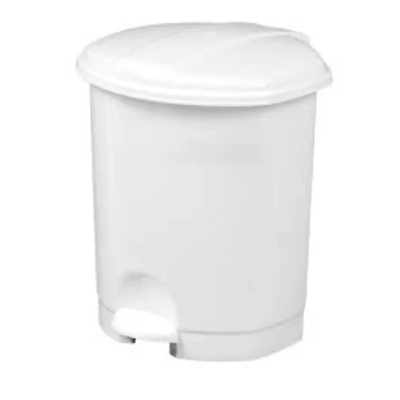 Poubelle plastique Prima avec pédale blanche - 5 litres