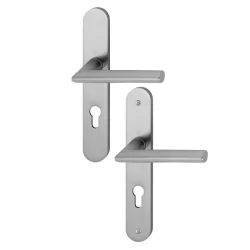 Poignée de porte Stockholm Hoppe alu aspect inox carré 7 mm