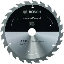 Lame de scie circulaire bois Bosch Standard for Wood 165 x 20 x 1,5 mm 24 dents