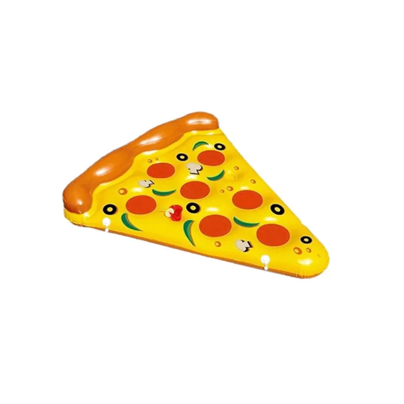 Bouée part de pizza avec système d'accroche et portes-gobelets - L 1.93 m - PVC durable