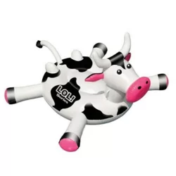 Bouée gonflable géante en forme de vache - Eustache la vache - Noir et blanc