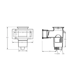 Skimmer grande meurtrière pour piscine béton ou liner - Hayward - débit 6 à 10 m³/h