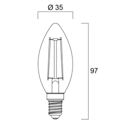 Ampoule LED ToLEDo rétro filaments flamme 2.5W 250lm E14 - Sylvania - 827 Blanc chaud