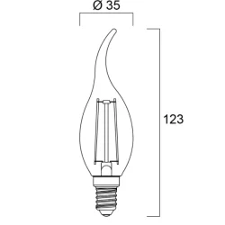 Ampoule flamme coup de vent LED filaments Sylvania Retro 2,5 W 250 lm E14 Blanc chaud