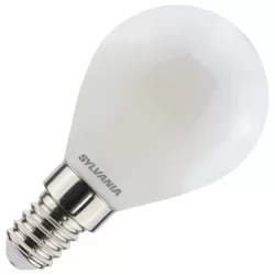 Ampoule LED sphérique satinée Sylvania 4,5 W 470 lumens culot E14 2700 K blanc chaud