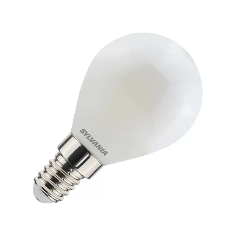 Ampoule LED sphérique satinée Sylvania 4,5 W 470 lumens culot E14 2700 K blanc chaud