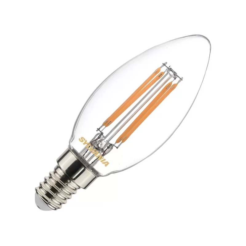 Ampoule LED flamme Sylvania Retro à filaments 4,5 W 470 lumens E14 2700 K blanc chaud