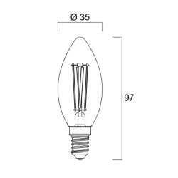 Ampoule LED Toledo Retro flamme satiné 4.5W 470lm E14 - Sylvania - 827 Blanc chaud