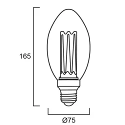 Ampoule ToLEDo mirage B75 2.5W 125lm E27 - Sylvania - 820 Bougie