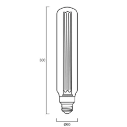 Ampoule tube LED design rétro 300mm Ø60mm E27 2.5W 105 lumens - Teinte chaude 2000K