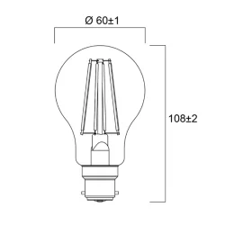 AMPOULE A60 7W 806LM 827 CULOT B22