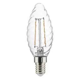 Ampoule LED flamme torsadée Sylvania Retro à filaments 2,5W 250lm E14 2700K Blanc chaud