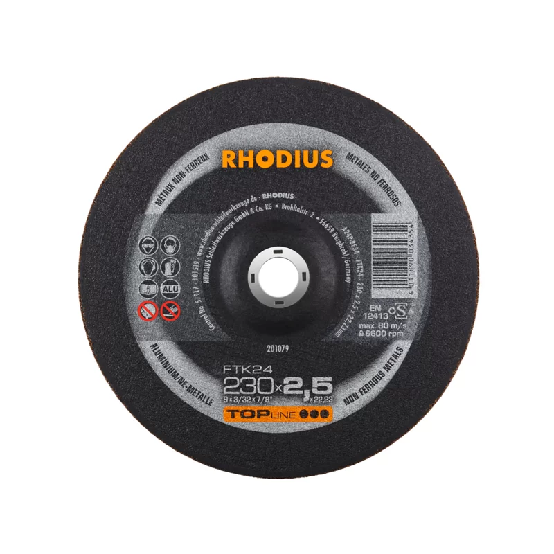 Disque à tronçonner aluminium FTK24 Rhodius 230 x 2.5 x 22.23 mm