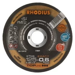 Disque à tronçonner pour acier et inox XTK6 EXACT Rhodius 125 x 0,6 x 22.23 mm