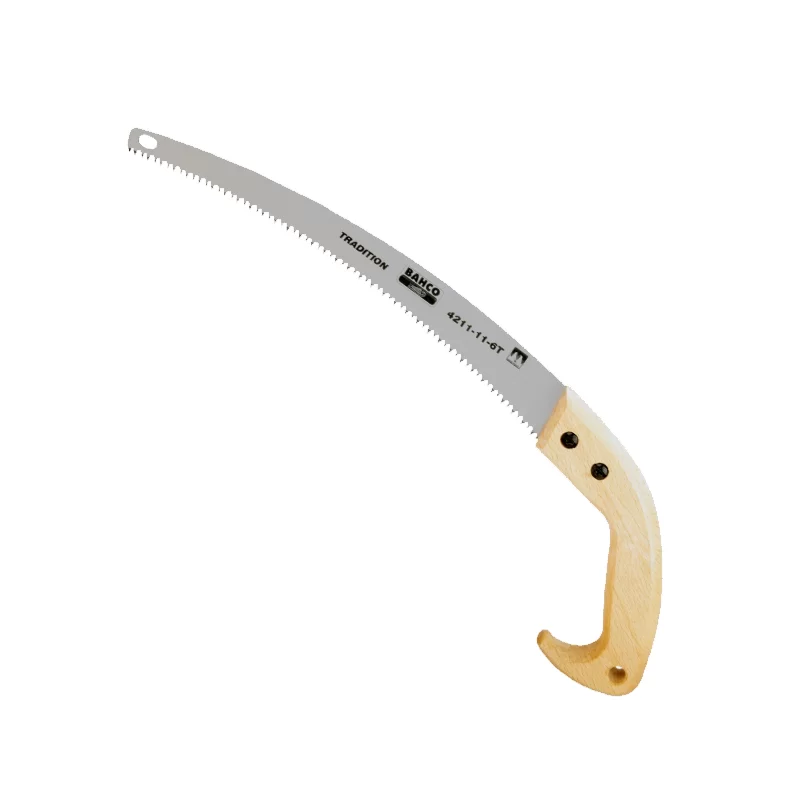 Scie arboricole à denture trempée Bahco 4211-11-6T avec poignée en bois lame de 280 mm