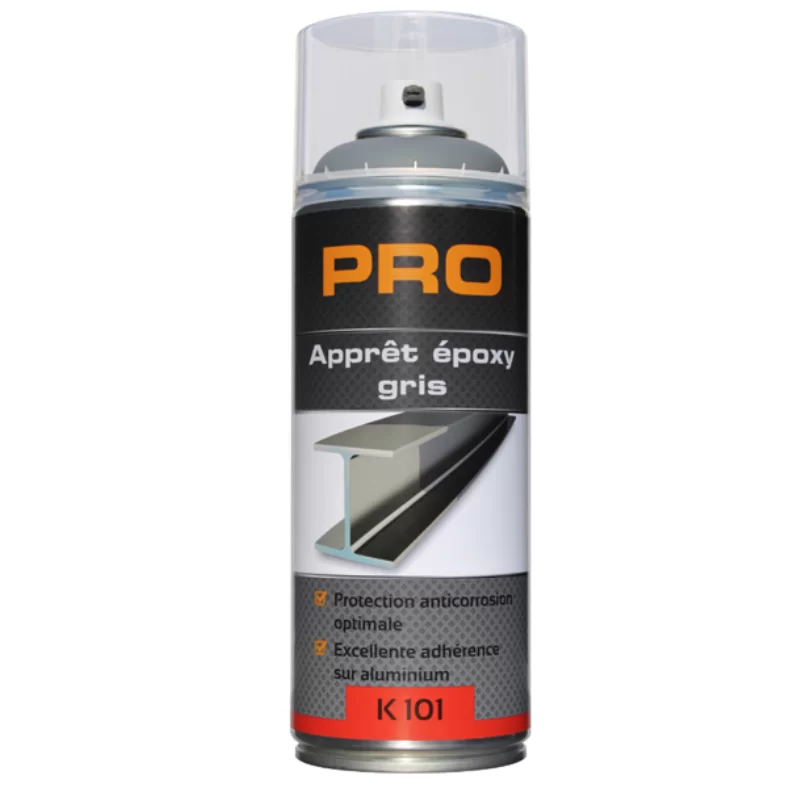 Aérosol apprêt Epoxy Gris mat - Haute protection anticorrosion - Bombe de 400 ml - Auto-K