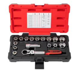 Coffret douilles traversantes 1/2  et 3/8  17 pièces KS Tools 10 à 24 mm