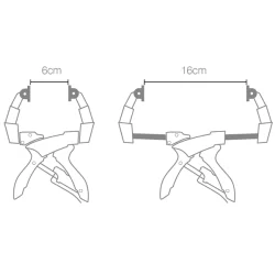 Pince de serrage extensible Piher mors ajustable et ouverture de 6 à 16 cm