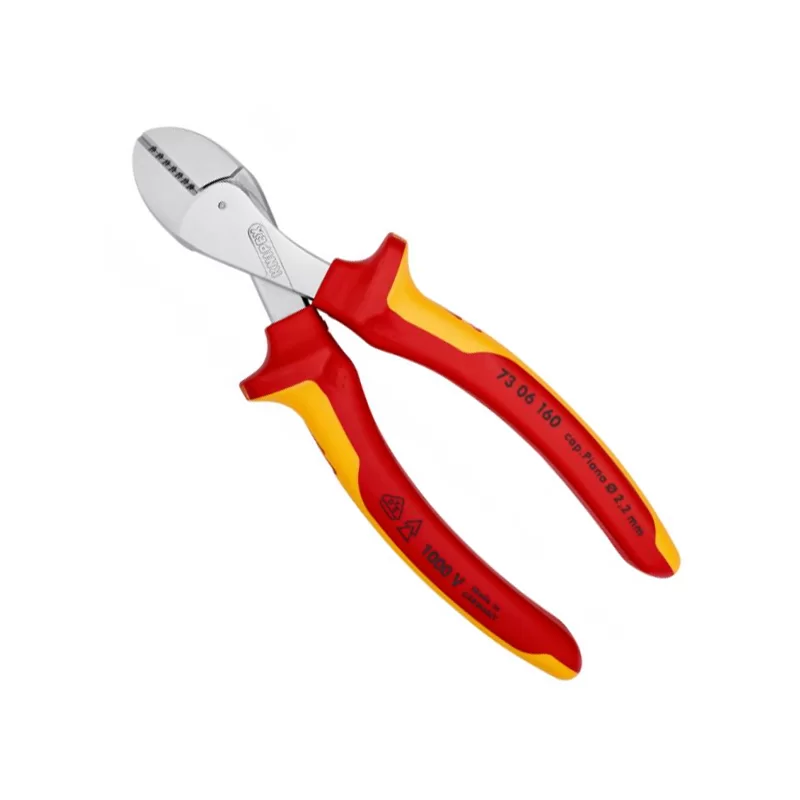 Pince coupante de côté X-Cut Knipex - Chromée - Poignées gainées 1000 V - 160 mm