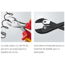 Pince coupante de côté X-Cut Knipex - Chromée - Poignées gainées 1000 V - 160 mm