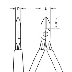 Pince coupante de côté pour électromécanicien - 125 mm - Poignées gainées bi-matière - Knipex