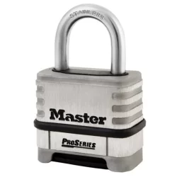 Cadenas à combinaison programmable 1174D Master Lock corps et anse en acier inoxydable