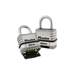 Cadenas à combinaison programmable 1174D Master Lock corps et anse en acier inoxydable