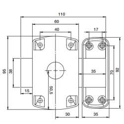 Verrou à double entrée Yale YV10DE avec cylindre 3 clés 5 goupilles Ø 23 mm longueur 45 mm