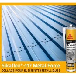 Colle Sikaflex 117 Métal Force intérieur et extérieur gris clair 290 ml