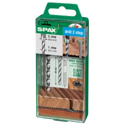 Foret étagé Spax pour le pré-perçage de lame de terrase bois - 2 niveaux de perçage 4.1 et 6.5 mm