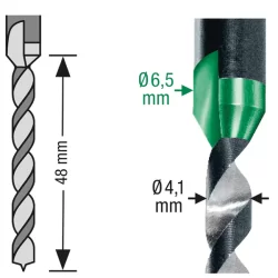 Foret étagé Spax pour le pré-perçage de lame de terrase bois - 2 niveaux de perçage 4.1 et 6.5 mm