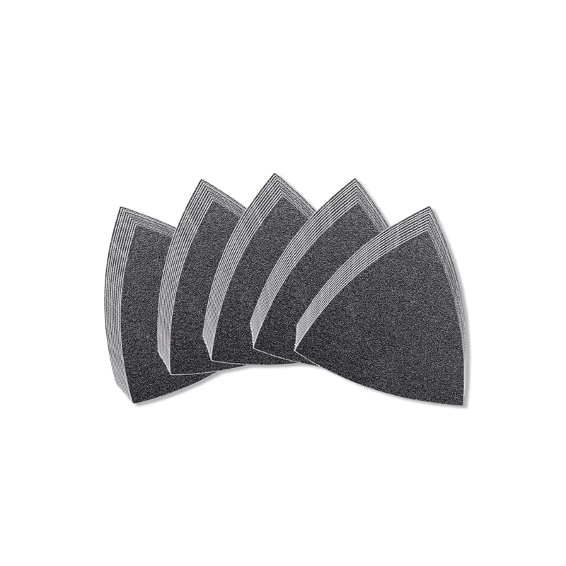 Feuille abrasive triangulaire auto-agrippante 80 mm Fein - Lot de 50 - Grains 60-80-120-180-240