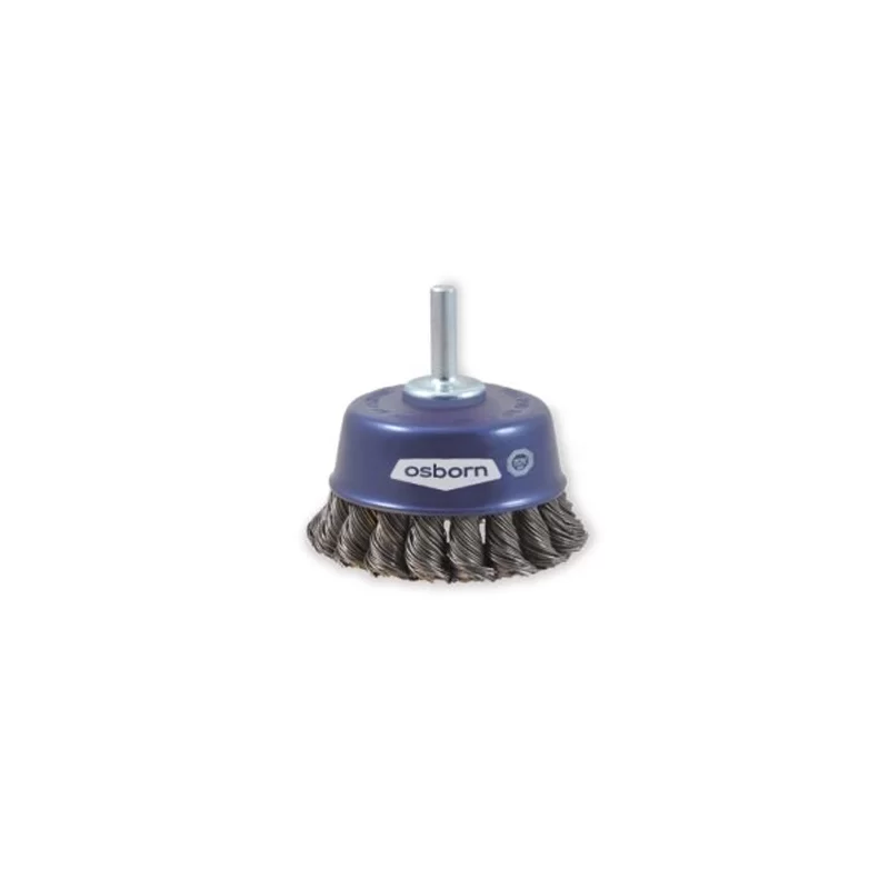 Brosse coupelle abrasive sur tige 6 mm - Osborn - Diamètre 65 mm - Fils d'acier noués