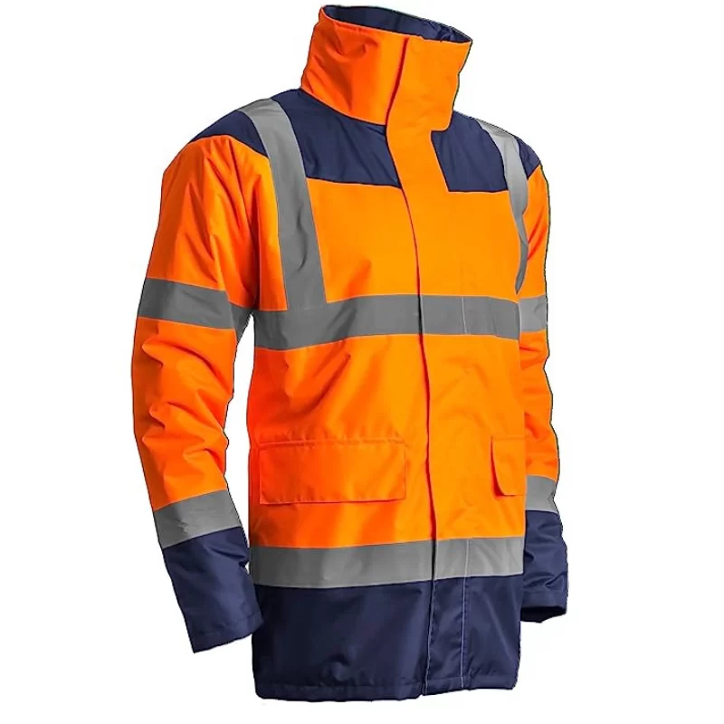 Parka polyester haute visibilité orange fluo taille XXL