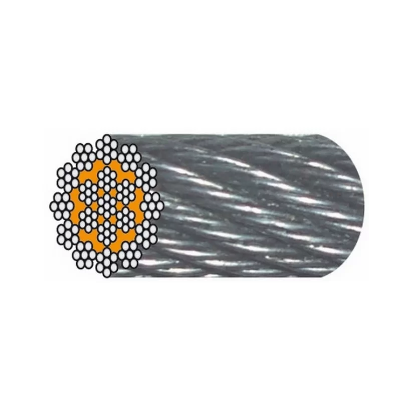 Câble acier galvanisé antigiratoire 19 torons de 7 fils diamètre 6 mm (vendu au mètre)