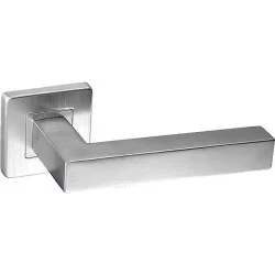 Béquille double droite en inox sur rosace carré Boëdic