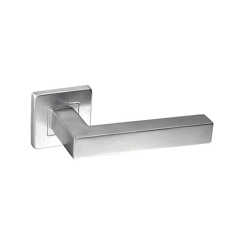 Béquille double droite en inox sur rosace carré Boëdic