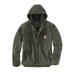 Blouson homme Barlett à capuche 100% coton durable avec doublure chaude Kaki