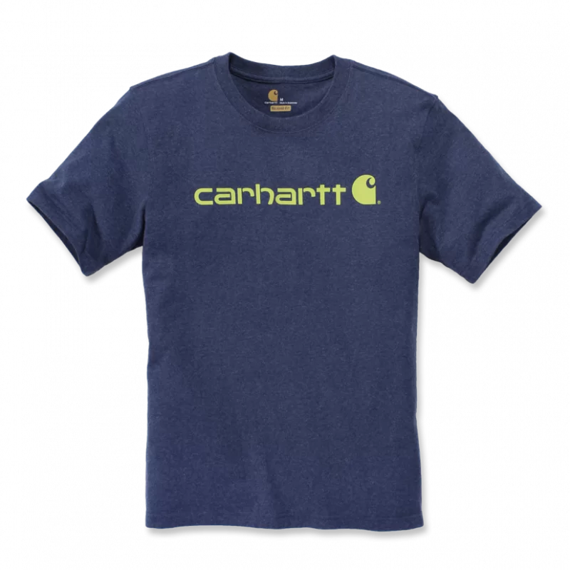 T-Shirt homme Core avec logo Carhartt sur poitrine Bleu Nuit Chiné