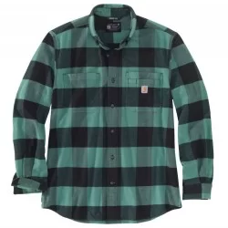 Chemise homme Plaid manches longues en flanelle Vert