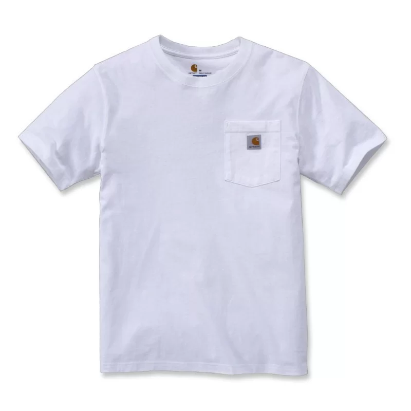 T-Shirt homme Pocket 100% coton avec poche poitrine Blanc