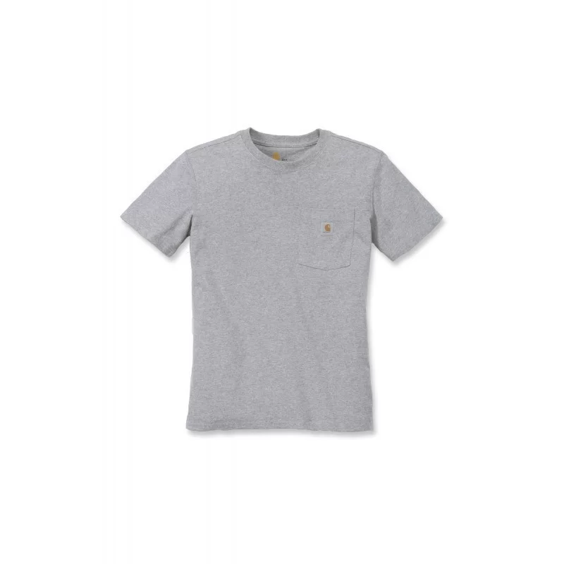 T-Shirt femme Pocket 100% coton avec poche poitrine Gris Chiné