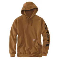 Sweat homme Sleeve Logo à capuche non zippé logo Carhartt sur manche Marron