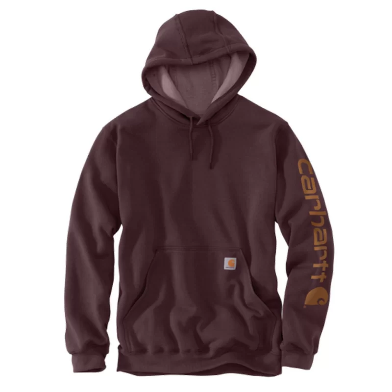 Sweat homme Sleeve Logo à capuche non zippé logo Carhartt sur manche Prune