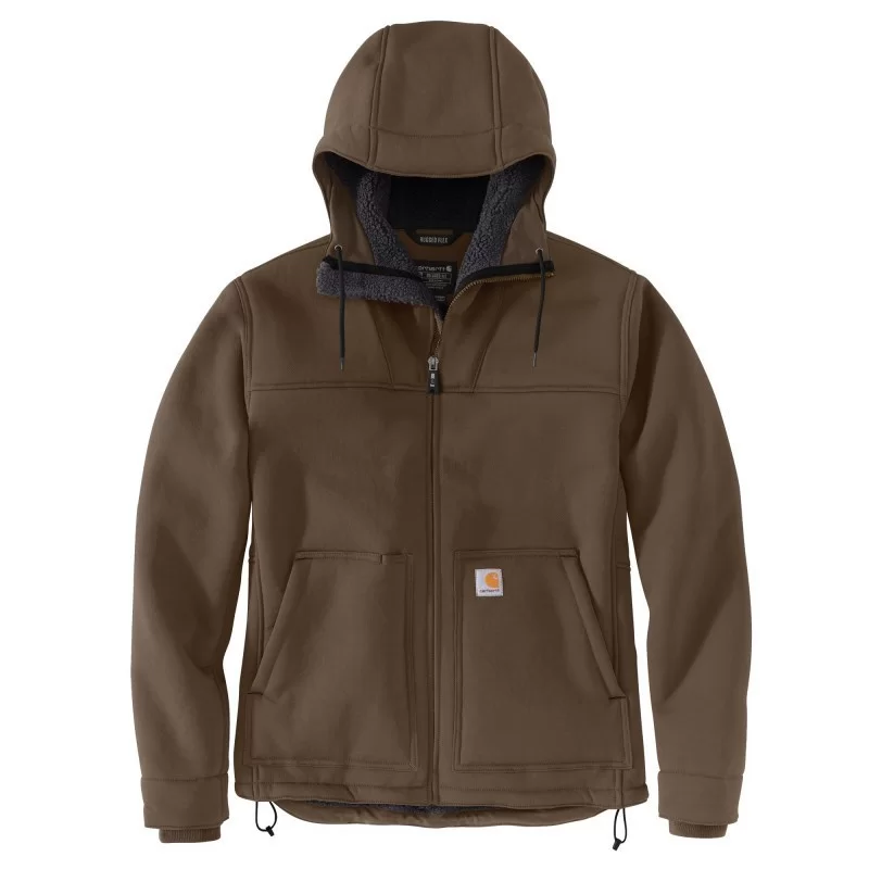 Blouson homme Super Dux à capuche zippé déperlant et anti-vent Marron