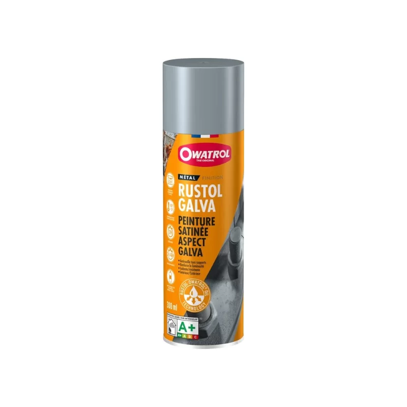 Peinture satinee effet galva RUSTOL aerosol- 300Ml