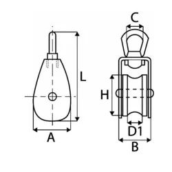 Poulie simple inox A2