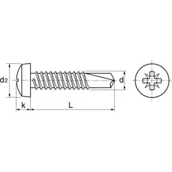 Vis autoperceuse tête cylindrique PZ inox A2 DIN 7504 M pour aluminium